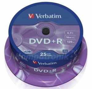 Płyta Verbatim DVD+R 4.7GB cake/1szt