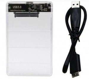 Przeźroczysta obudowa, kieszeń na dysk SATA 2,5'' HDD/SSD do USB 3.0.