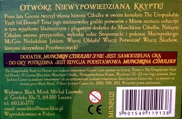 Munchkin Cthulhu 3 - Niewypowiedziana Krypta