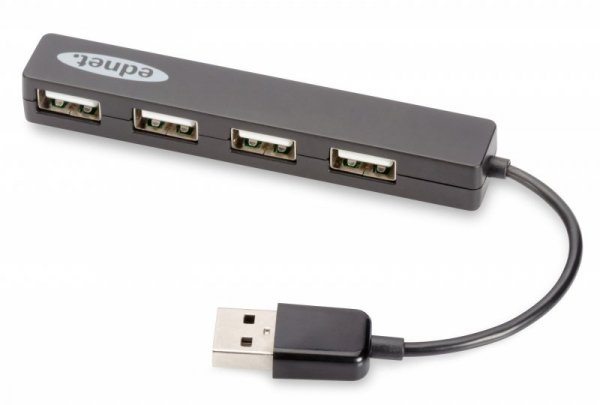 Hub USB Ednet 4xUSB 2.0 &quot;Mini&quot;, pasywny, czarny