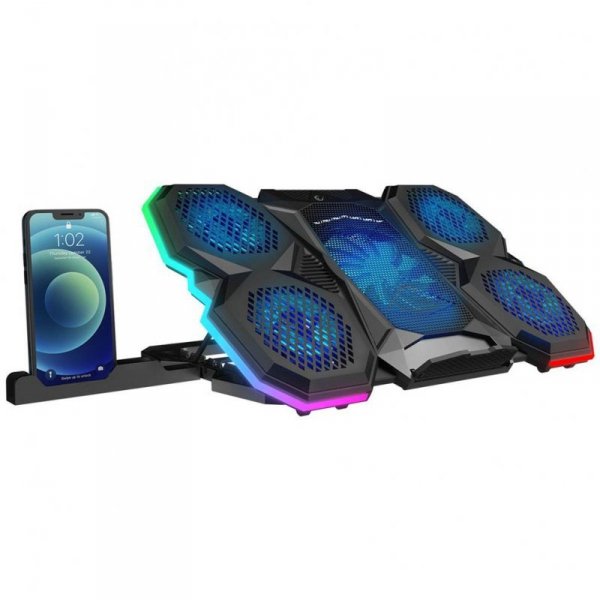 Podstawka chłodząca Rampage AD-RC14 X-RANGER pod laptop 9-17&quot; RGB regulowana cicha