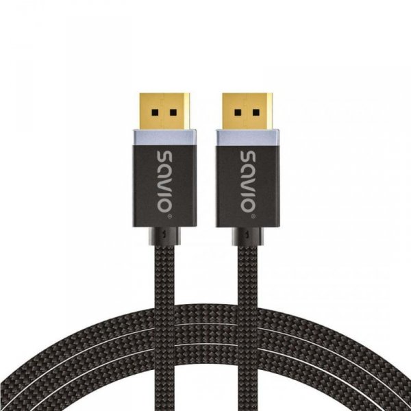 Kabel DisplayPort v1.4 Savio CL-166 (M/M) 2m czarny