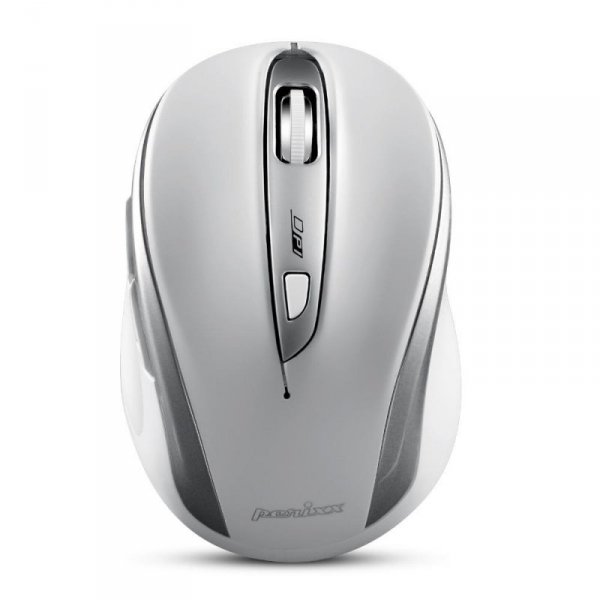 Mysz bezprzewodowa Perixx PERIMICE-721 optyczna 1600dpi 2.4 GHz, biało-srebrna, silent, cicha, bezklikowa