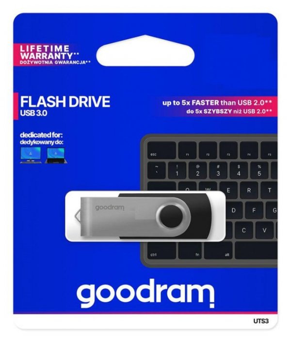 Pendrive 64GB USB 3.2 Gen 1 GOODRAM UTS3 Black