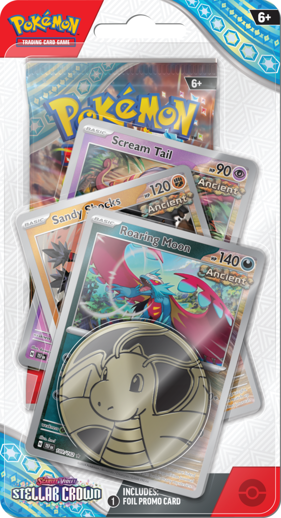 Pokémon TCG: Scarlet &amp; Violet - Stellar Crown - Premium Checklane Blister Roaing Moon
