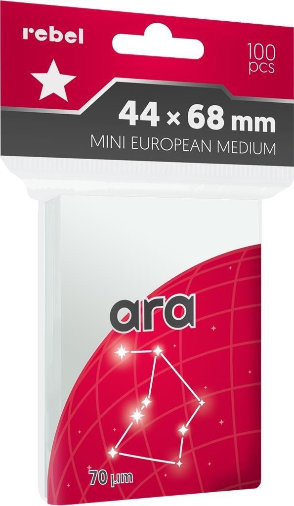 Koszulki na karty Rebel (44x68 mm) &quot;Mini European Medium&quot; Ara, 100 sztuk