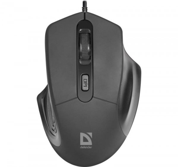 Mysz przewodowa Defender DATUM MB-347 optyczna 1600dpi 4P czarna USB
