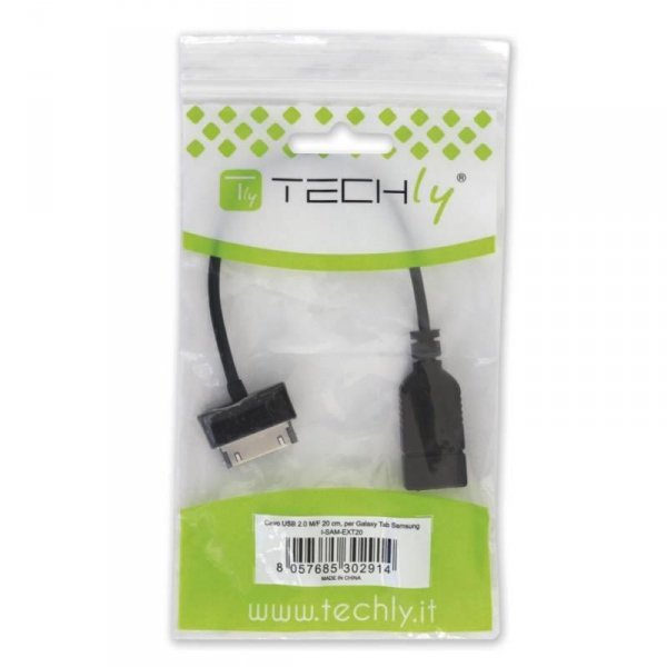 Techly USB OTG adapter do Samsunga Galaxy Tab, czarny, 20cm