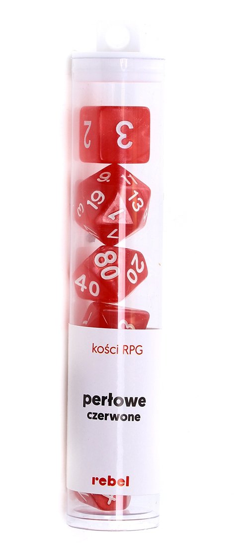 7 kości.Perłowe Czerwone.REBEL
