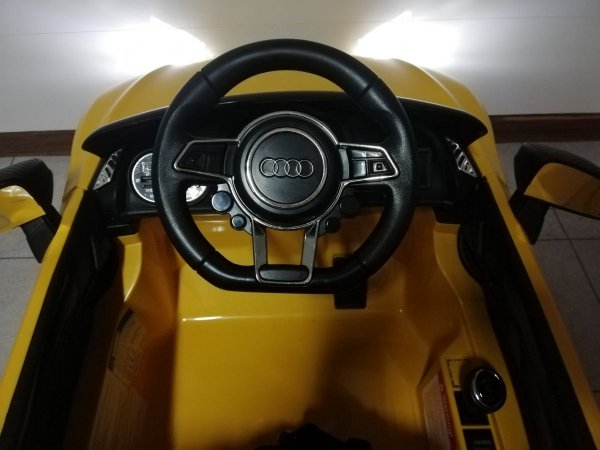 Audi R8 Spyder Roadster Cabrio Żółty Auto na Akumulator