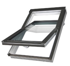 ZESTAW KRONMAT grupa FAKRO okno dachowe łazienkowe PVC 55x78 TLP U4 3 SZYBOWE + kołnierz