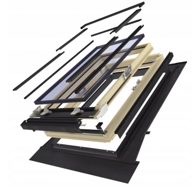 OKNO DACHOWE OPTILIGHT 78x140 D PRO 3 SZYBY + KOŁNIERZ POKRYCIA FALISTE