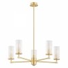 LAMPA WISZĄCA DUŻY ŻYRANDOL ZŁOTY DO SALONU MOSIĄDZ SZCZOTKOWANY W STYLU GLAMOUR ELEGANCKI NOWOCZESNY SZKLANE KLOSZE ARGON HAMPTON 2177