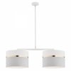 LAMPA WISZĄCA Z BIAŁO SZARO ZŁOTYM ABAŻUREM PODWÓJNA DO SALONU SYPIALNI ARGON KASER 901