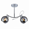 LAMPA SUFITOWA PODWÓJNA CHROM Z GRAFITOWYMI KLOSZAMI NOWOCZESNA DO SYPIALNI SALONU POKOJU MILAGRO CONNOR MLP0873