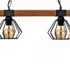 Lampa wisząca ULF BLACK / WOOD 2xE27 60W