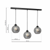 MILAGRO MLP65800 SOFIA SMOKED LAMPA WISZĄCA SZKLANE KULE GRAFITOWE