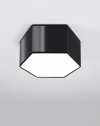 Plafon SUNDE 15 czarny  lampa na sufit PVC abażur geometryczna nowoczesna E27 LED SOLLUX LIGHTING