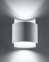 Kinkiet IMPACT biały stalowa lampa ścienna minimalistyczna świeci górą i dołem G9 LED SOLLUX LIGHTING