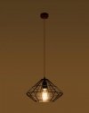 Lampa wisząca UMBERTO czarna stal loft design zwis na lince sufitowy E27 LED SOLLUX LIGHTING