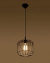 Lampa wisząca CELTA czarna stal loft design zwis na lince sufitowy E27 LED SOLLUX LIGHTING