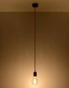 Lampa wisząca EDISON czarna tkanina stal minimalistyczny zwis na lince sufitowy E27 LED SOLLUX LIGHTING