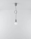 Lampa wisząca DIEGO 1 szara PVC minimalistyczna zwis sufitowy na lince E27 LED SOLLUX LIGHTNIG