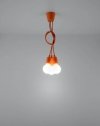 Lampa wisząca DIEGO 3 pomarańczowa PVC minimalistyczna sufitowa na linkach E27 LED SOLLUX LIGHTNIG