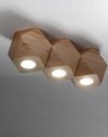Plafon WOODY 3 naturalne drewno punktowa lampa sufitowa Gu10 LED SOLLUX LIGHTING
