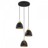 LAMPA WISZĄCA CZARNO ZŁOTA METALOWA POTRÓJNA NA KOLE NAD STÓŁ WYSPĘ DO KUCHNI JADALNI NOWOCZESNA ARGON MURANO 6139