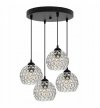 Lampa wisząca ze szklanymi kloszami - CRYSTAL 2220/4/OW/C LIGHT HOME