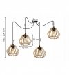 Lampa wisząca nowoczesna - SPIDER TIMBER 2360/4 LIGHT HOME