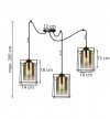 Lampa wisząca ze szklanymi kloszami - SPIDER HELLA CAGE 2365/3/Z LIGHT HOME