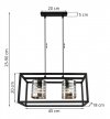 Lampa wisząca ze szklanymi kloszami - HELIX CAGE 2370/2 LIGHT HOME