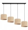 Lampa wisząca, cztery źródła światła, abażur juta 20 cm, prostokątna podsufitka, E27 LIGHT HOME
