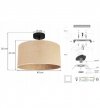 Lampa sufitowa, abażur okrągły juta 40 cm, E27 LIGHT HOME