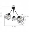 Lampa sufitowa TRIO SANTOS, czarna, druciak loft, 3 klosze LIGHT HOME