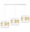 Lampa wisząca Elegance Gold, metalowa konstrukcja, trzy klosze, regulacja wysokości. abażury LIGHT HOME