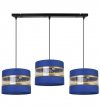 Lampa wisząca Elegance Gold, metalowa konstrukcja, trzy klosze, regulacja wysokości. abażury LIGHT HOME