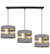 Lampa wisząca Elegance Gold, metalowa konstrukcja, trzy klosze, regulacja wysokości. abażury LIGHT HOME