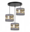 Lampa wisząca Elegance Gold, metal, 3 abażury, regulacja wysokości, podsufitka LIGHT HOME
