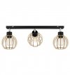 Regulowana lampa sufitowa TIMBER, 3 drewniane klosze, metalowa konstrukcja, listwa LIGHT HOME