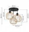 Lampa sufitowa, TIMBER, drewno, czarna, regulowana, trzy źródła światła, E27 LIGHT HOME