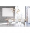 Lampa wisząca typu pająk, 5 abażurów drewnianych ażurowych 24,5 cm, okrągła podsufitka, E27 LIGHT HOME