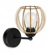 Kinkiet ścienny z kloszem okrągłym z drewnianych lameli, 16 cm, E27 LIGHT HOME