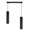 Lampa wisząca na szerokiej prostokątnej listwie 40 cm, 2 podłużne wąskie klosze metalowe tuba 6 cm, GU10 LIGHT HOME