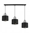 Lampa wisząca na szerokiej listwie 60 cm, 3 klosze czarne metalowe 12 cm ze srebrnym, chromowanym wykończeniem, E27 LIGHT HOME