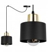 Lampa wisząca typu pająk, metalowy, czarny klosz 12 cm ze złotym wykończeniem, E27 LIGHT HOME