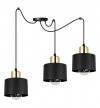 Lampa wisząca typu pająk, 3 czarne metalowe klosze 12 cm, złote wykończenie, E27 LIGHT HOME