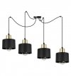 Lampa wisząca typu pająk, 4 metalowe, czarne klosze 12 cm ze złotym wykończeniem, E27 LIGHT HOME